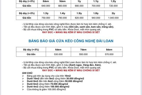 Báo giá Nhôm XingFa tại Phú Yên cập nhật mới nhất 04/2021